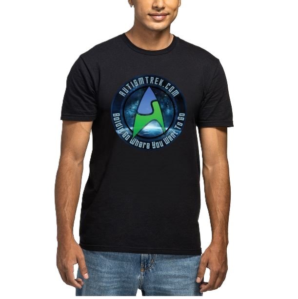 AutismTrek t-shirt — black with AutismTrek insignia design